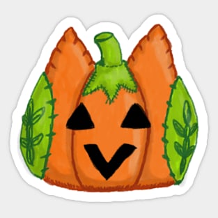 cute plush pumpkin owl jack-o'-lantern sketch Sticker